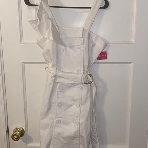 White one shoulder jean dress